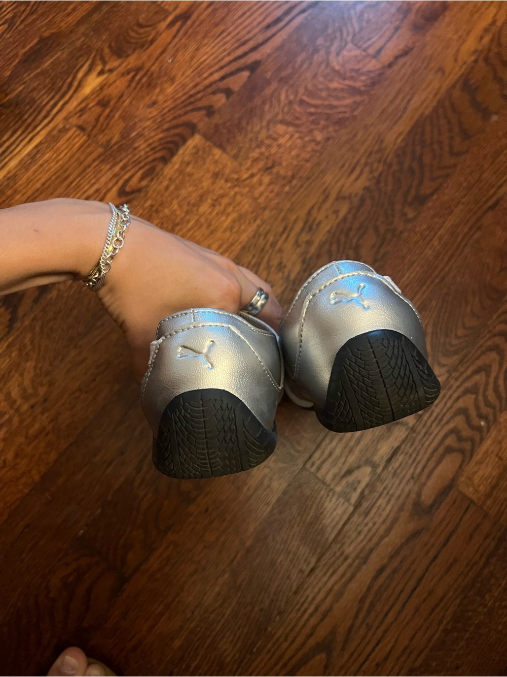 Puma Metallic Silver Slip-On Ballet Flats - Picture 5 of 5
